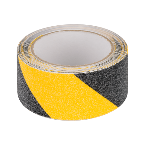Lipni juosta 0.75x50mm 5m (neslystanti) juoda/geltona (black/yellow) Rebel